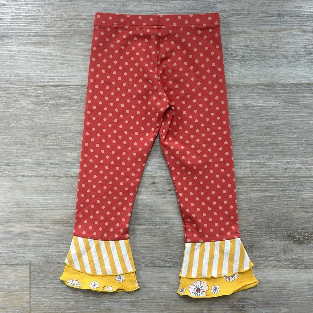 Matilda Jane Girls Size 6‎ Ruffle Pants/Leggings Multi Colors Ruffles Lot of 2